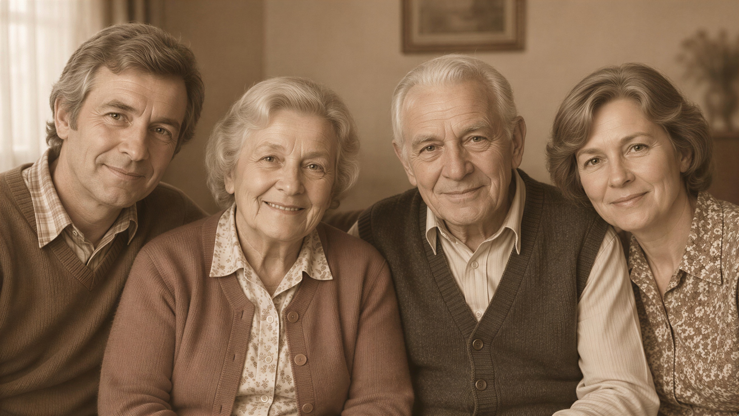 The family portrait enlarged with AI upscaling